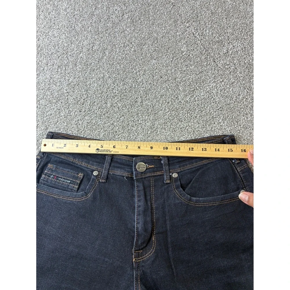 Fried Denim Mens Slim Fit Dark Wash Straight Leg‎ Jeans 32x30 Modern Denim Pants